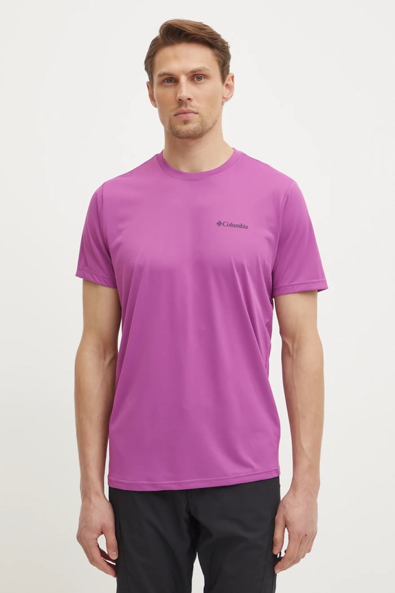 Columbia sportos póló Hike sima lila 1990391