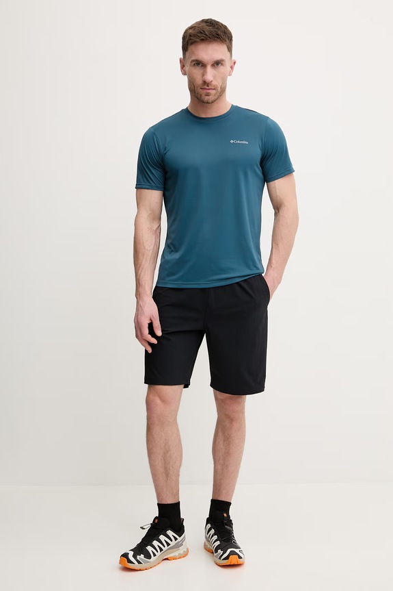 Columbia t-shirt sportowy Columbia Hike 1990391 turkusowy SS26