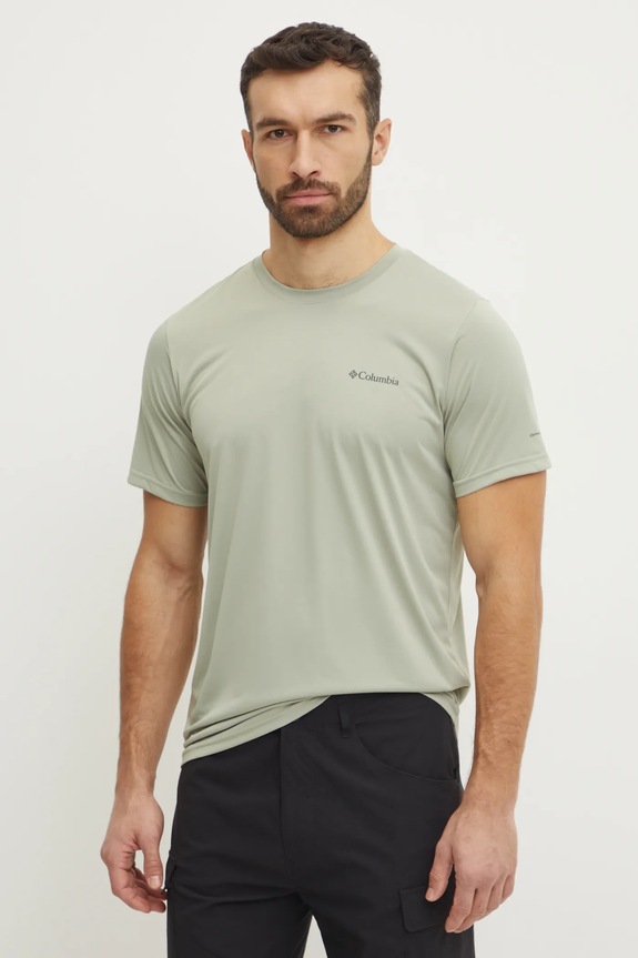 Columbia sportos póló Hike sima zöld 1990391