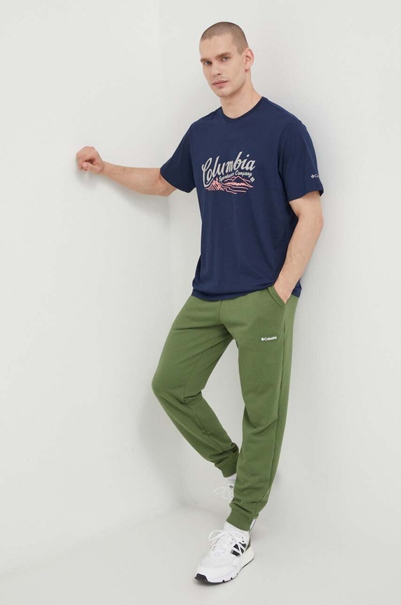 Columbia pamut póló Rockaway River 2022181 sötétkék AW24