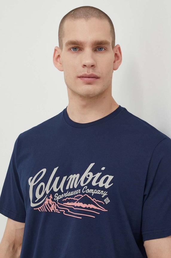 Columbia pamut póló Rockaway River sötétkék 2022181