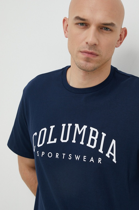 Βαμβακερό μπλουζάκι Columbia Rockaway River σκούρο μπλε 2022181