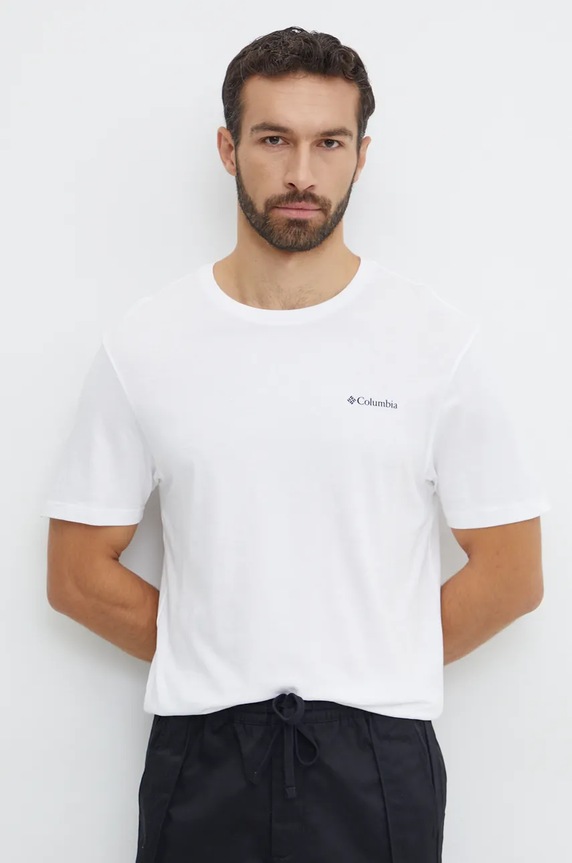 Odzież Columbia t-shirt bawełniany 1834041.SS23 biały