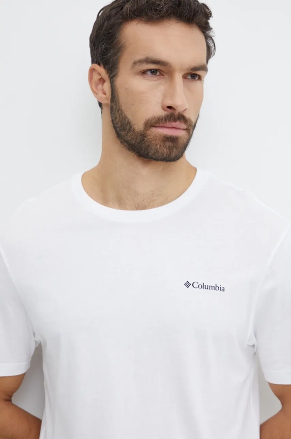Columbia t-shirt bawełniany biały 1834041.SS23