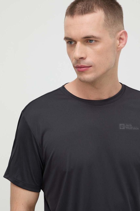 Αθλητικό μπλουζάκι Jack Wolfskin 10 μαύρο 1807072