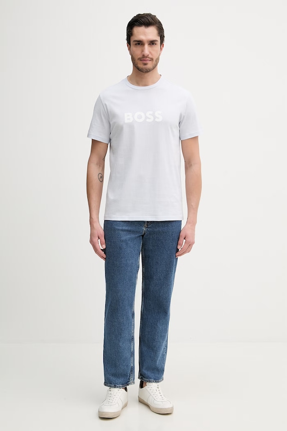 BOSS T-Shirt RN bărbătesc din bumbac 50491706 albastru AA00