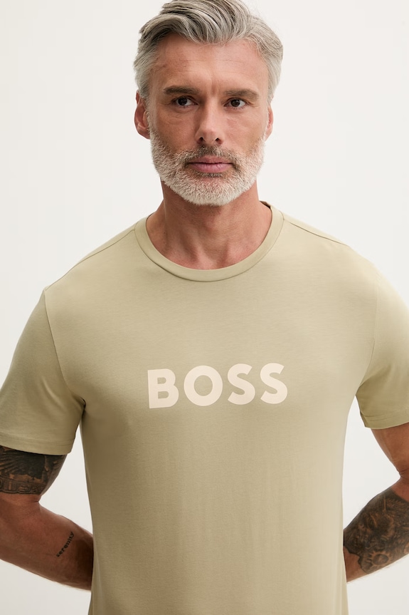 Oblečenie BOSS pánsky bavlnený T-Shirt RN 50491706 zelená