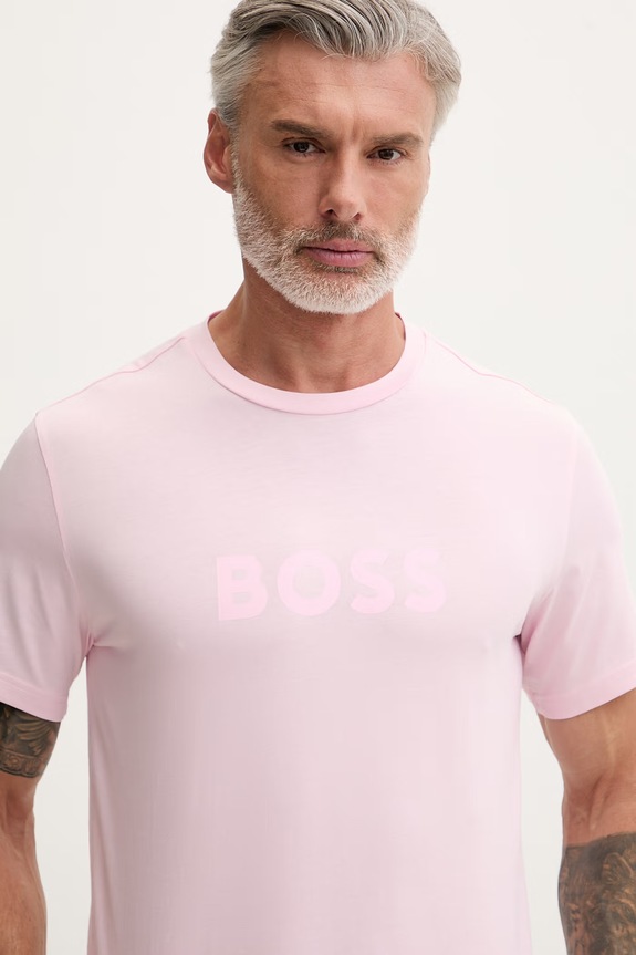 Oblečenie BOSS pánsky bavlnený T-Shirt RN 50491706 ružová