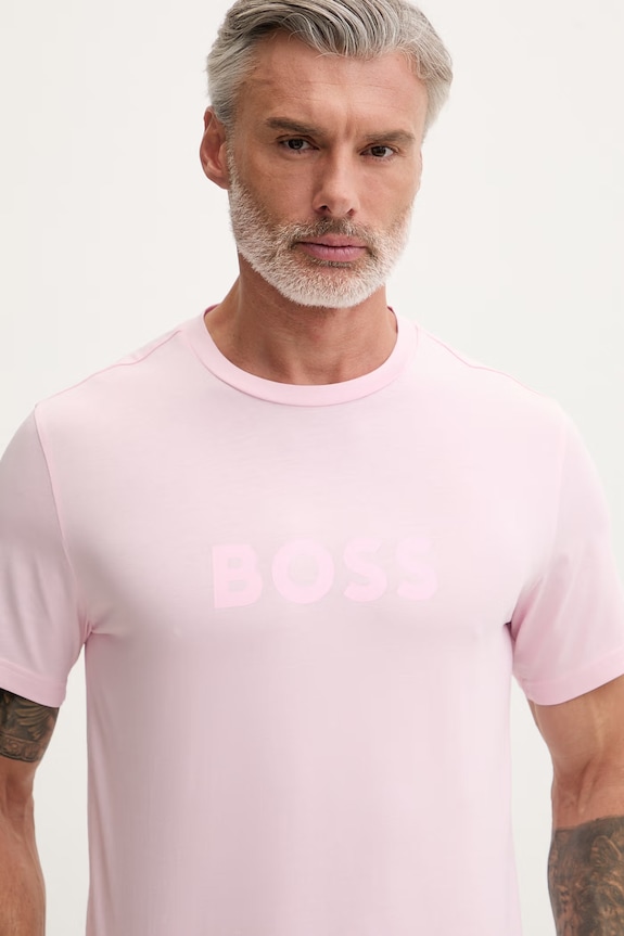 Oblečenie BOSS pánsky bavlnený T-Shirt RN 50491706 ružová