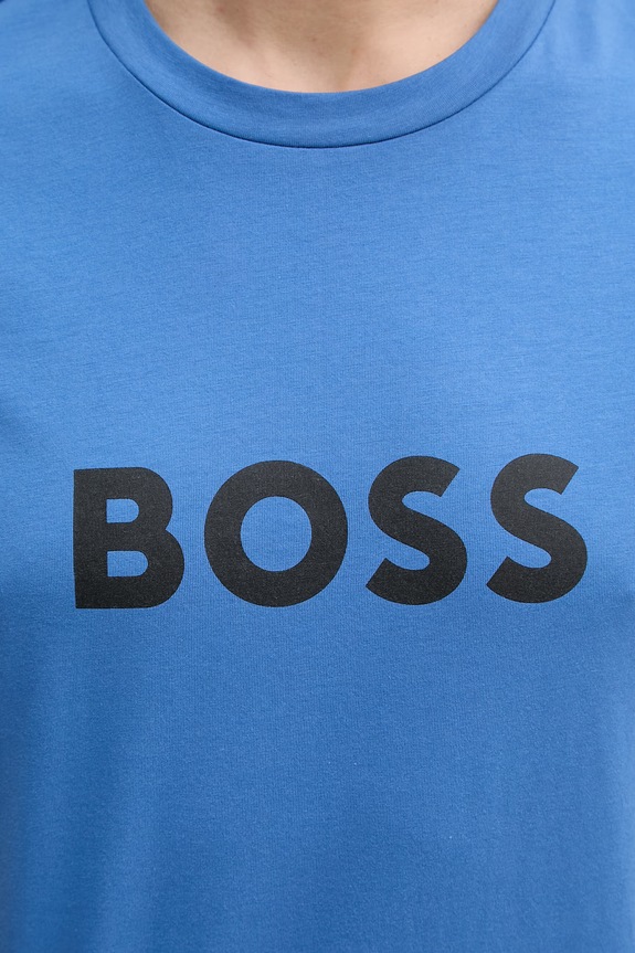 BOSS T-Shirt RN bărbătesc din bumbac 50491706 albastru