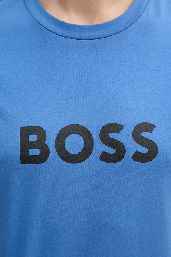 BOSS T-Shirt RN bărbătesc din bumbac 50491706 albastru