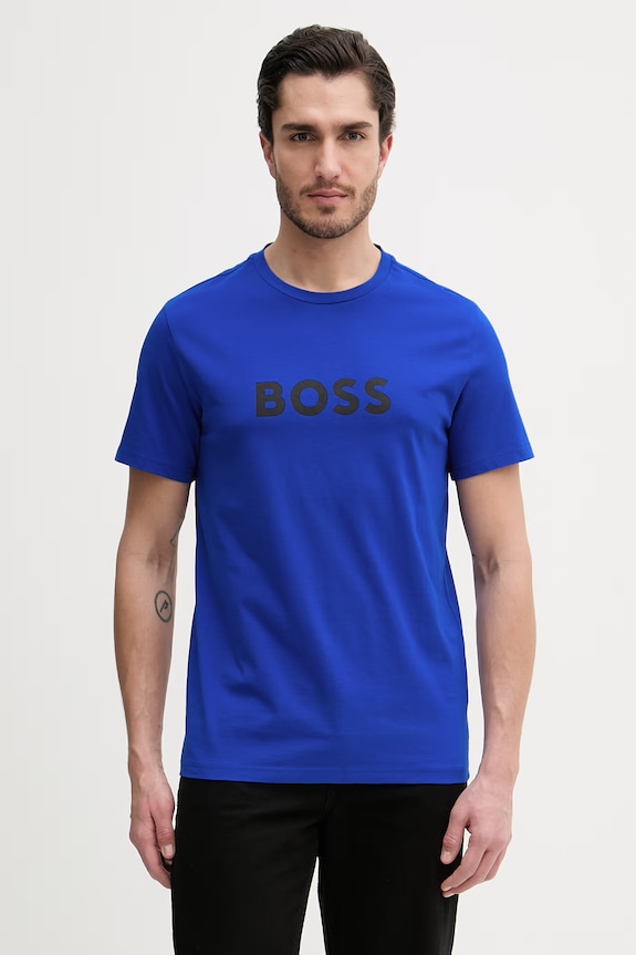 BOSS męski bawełniany T-Shirt RN niebieski 50491706