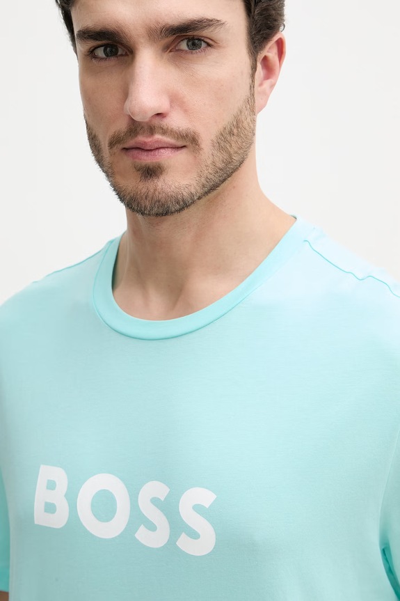 BOSS férfi pamut T-Shirt RN türkiz 50491706