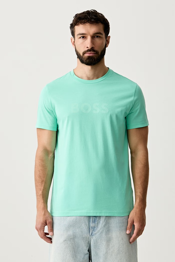 BOSS męski bawełniany T-Shirt RN zielony 50491706