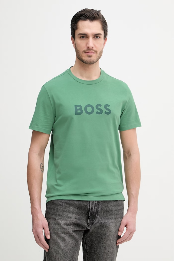 BOSS bărbătesc bumbac T-Shirt RN verde 50491706