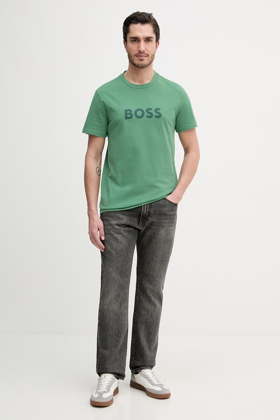 BOSS bărbătesc bumbac T-Shirt RN 50491706 verde AA00