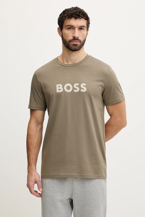 BOSS bărbătesc din bumbac T-Shirt RN verde 50491706