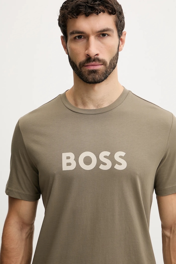 BOSS bărbătesc din bumbac T-Shirt RN verde 50491706