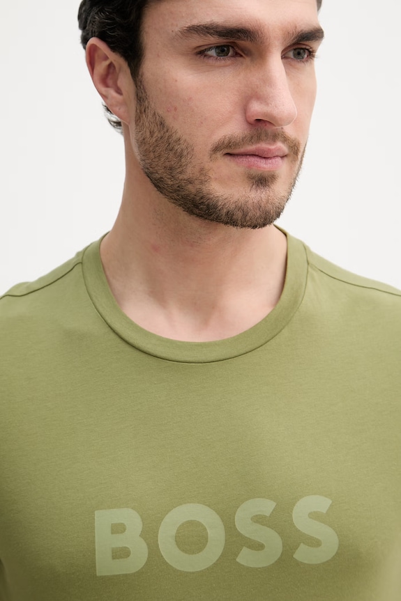 BOSS pánsky bavlnený T-Shirt RN zelená 50491706