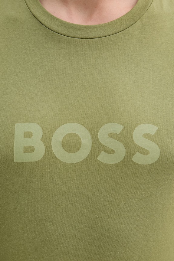BOSS pánsky bavlnený T-Shirt RN 50491706 zelená