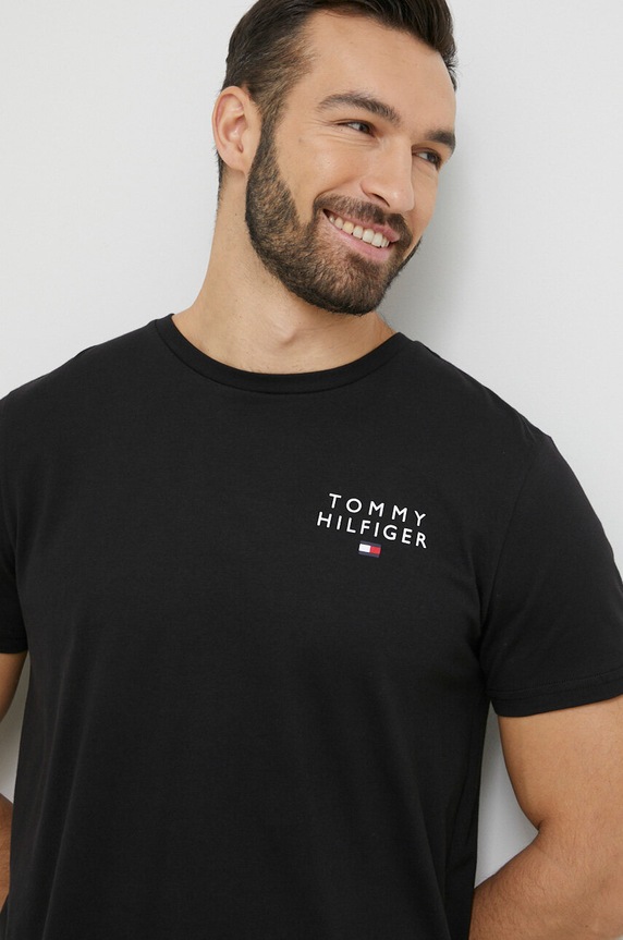 Pamučna majica Tommy Hilfiger crna UM0UM02916.PPYX