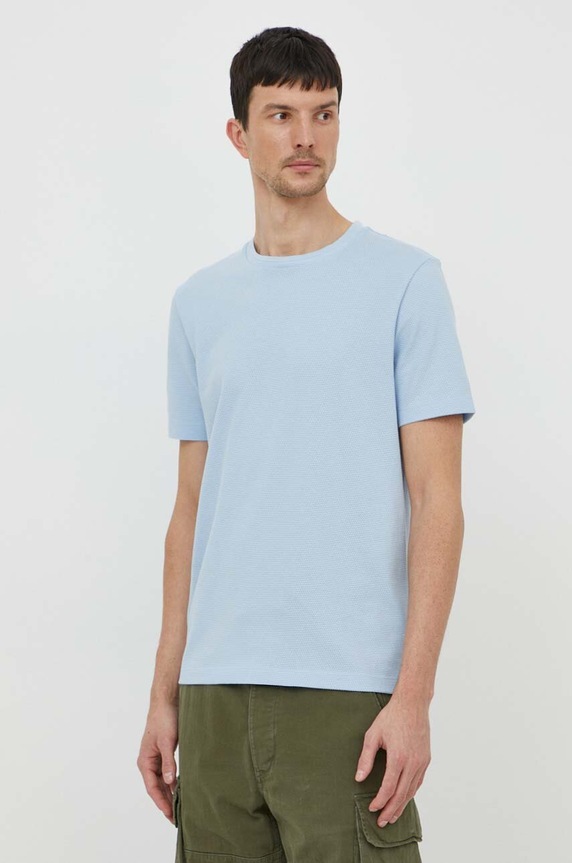 BOSS T-shirt męski z bawełną Tiburt 240 pozostałe niebieski 50452680
