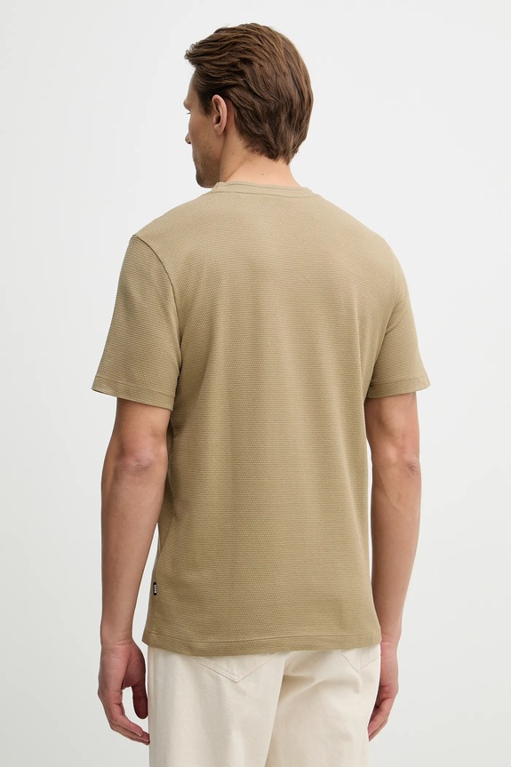 Îmbrăcăminte BOSS tricou bărbătesc din bumbac Tiburt 240 50452680 bej