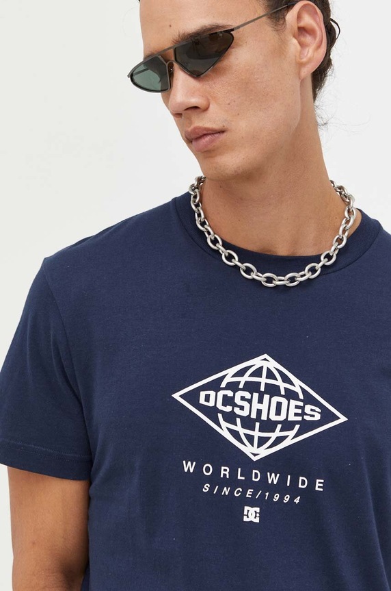 Oblačila Bombažna kratka majica DC EDYZT04281 mornarsko modra