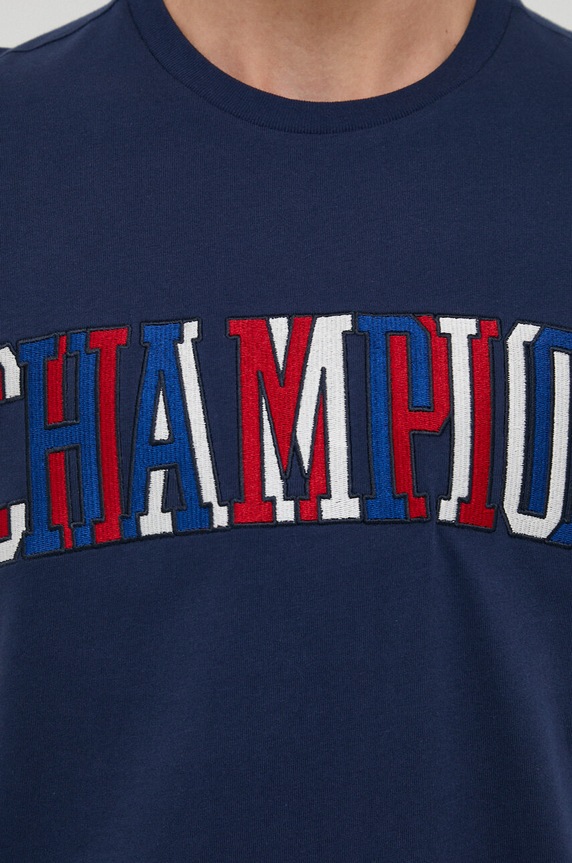Βαμβακερό μπλουζάκι Champion 218512 σκούρο μπλε
