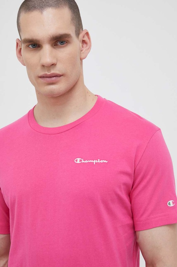 Βαμβακερό μπλουζάκι Champion 218550 ροζ