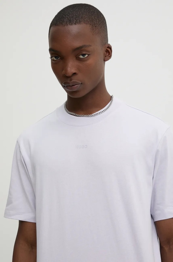 HUGO tričko pánské bavlněné Dapolino fialová 50488330