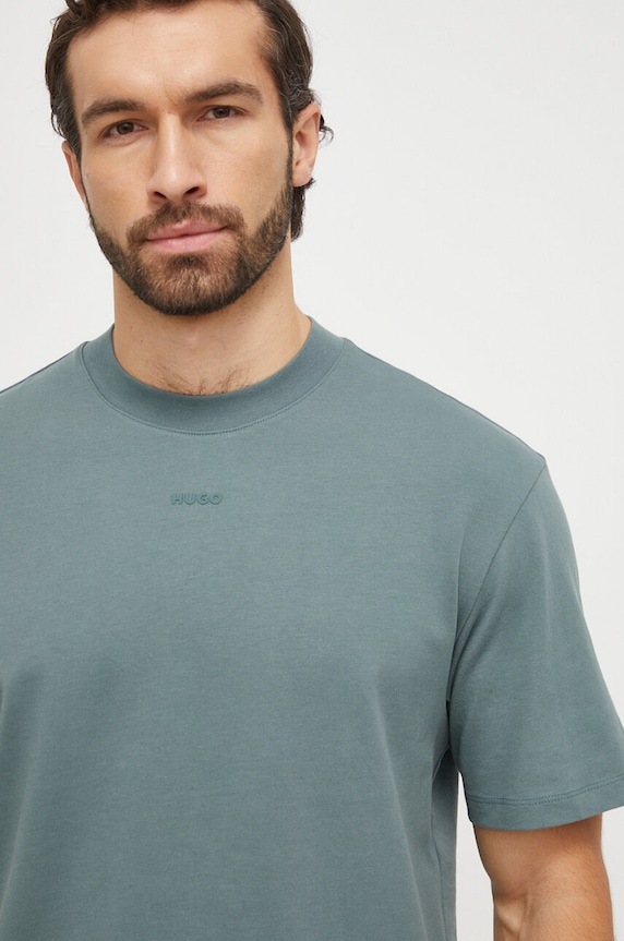 HUGO T-shirt męski bawełniany Dapolino bawełna zielony 50488330