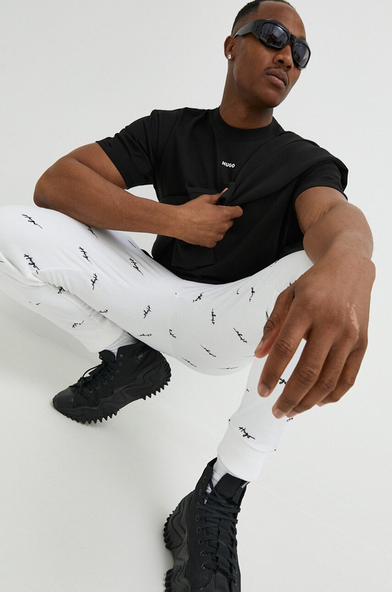 HUGO T-shirt męski bawełniany Dapolino 50488330 czarny AA00