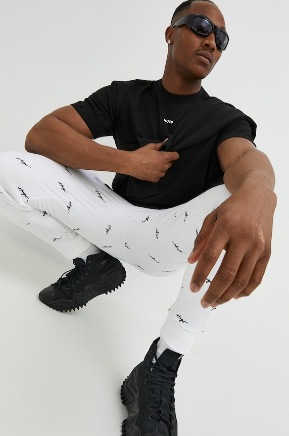 HUGO T-shirt męski bawełniany Dapolino 50488330 czarny AA00