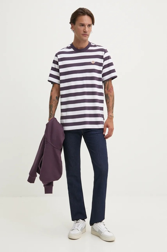 Pamučna majica Dickies DK0A4Y8YAF01 ljubičasta AW24
