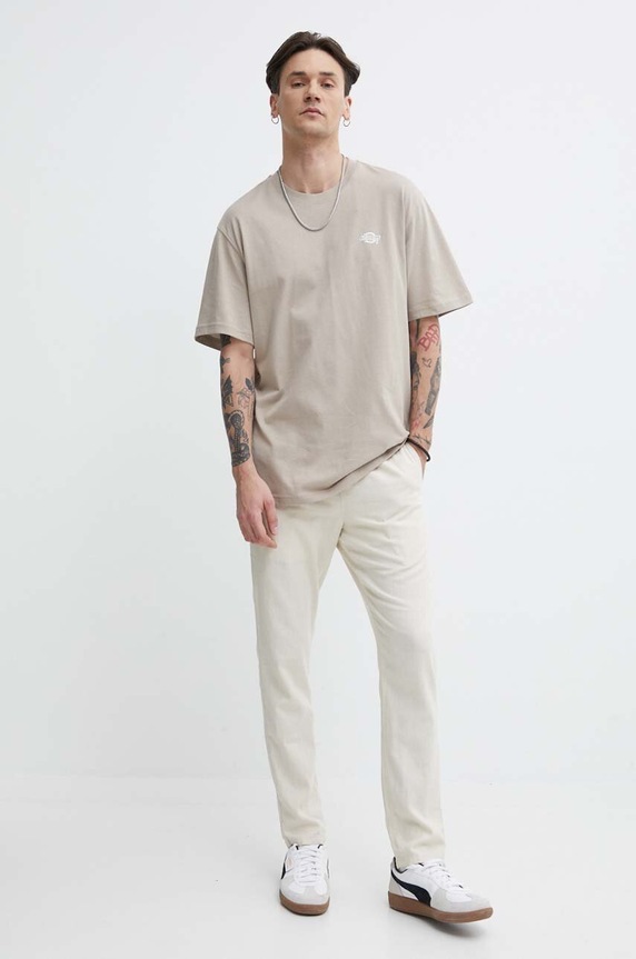Bavlněné tričko Dickies DK0A4YAIBLK1 béžová AW25