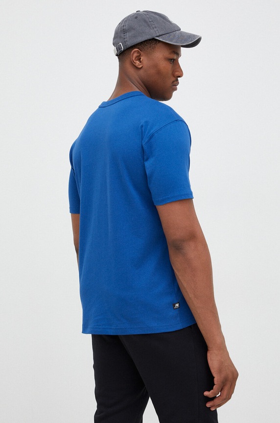Odzież New Balance t-shirt bawełniany MT31518ATE niebieski
