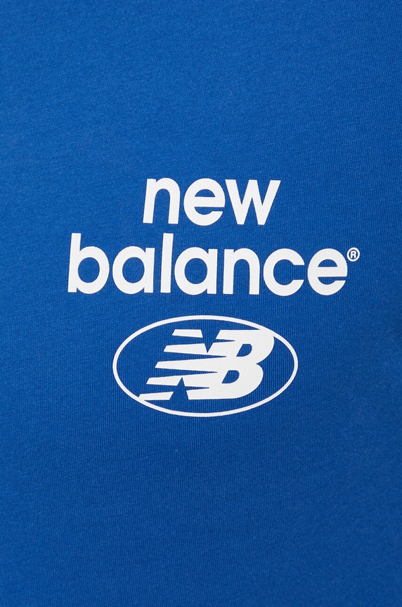 New Balance t-shirt bawełniany MT31518ATE niebieski