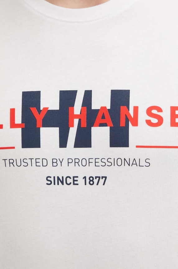Bavlněné tričko Helly Hansen 53936 bílá