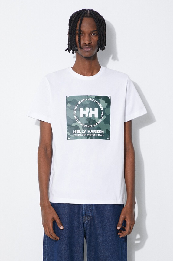 Helly Hansen t-shirt bawełniany biały 53936