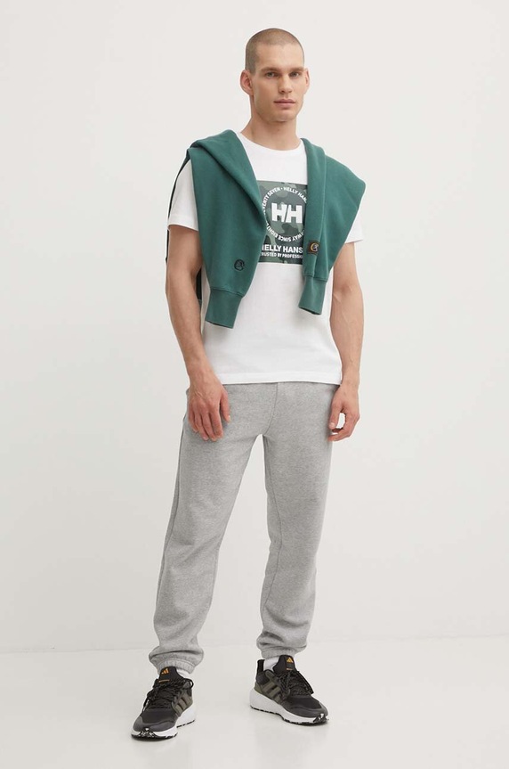 Bavlněné tričko Helly Hansen 53936 bílá AW24
