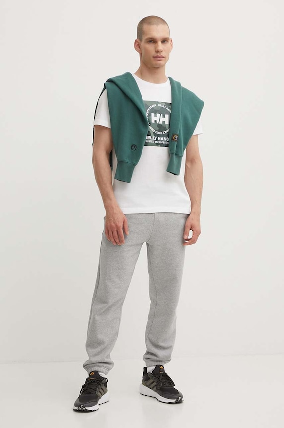 Bavlněné tričko Helly Hansen 53936 bílá AW24