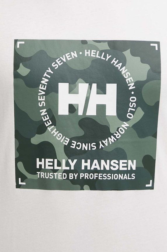 Bavlněné tričko Helly Hansen 53936 bílá