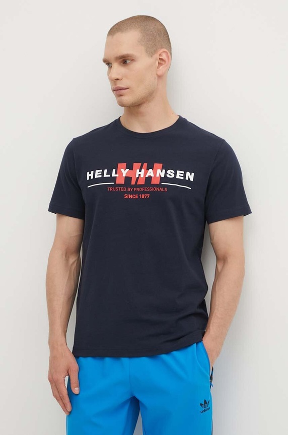 Helly Hansen tricou din bumbac bleumarin 53936