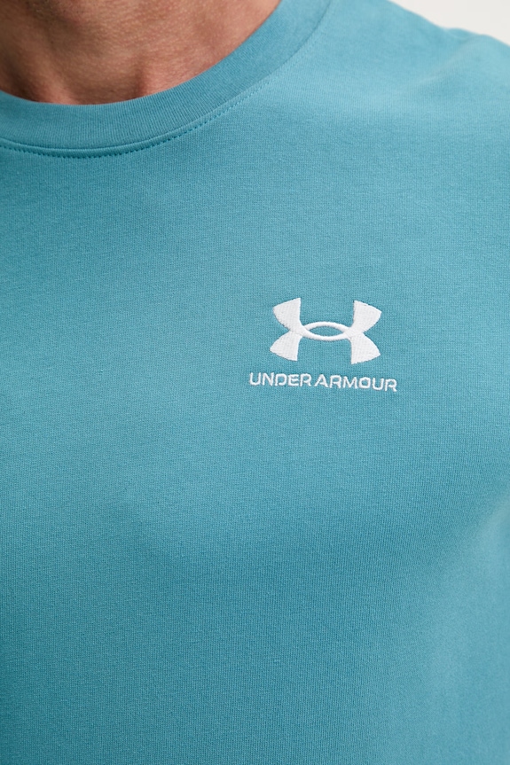 Under Armour t-shirt γυμναστικής Ανδρικό UA LOGO EMB HEAVYWEIGHT 1373997 τιρκουάζ