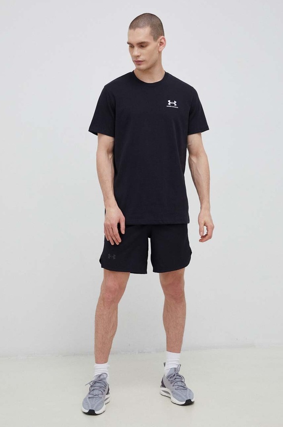 Μπλουζάκι προπόνησης Under Armour Logo Embroidered 1373997 μαύρο SS26