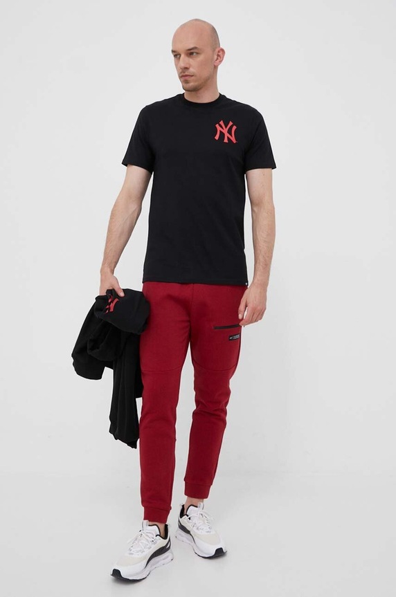 47 brand t-shirt bawełniany MLB New York Yankees BU017TMBECT587299JK czarny SS23