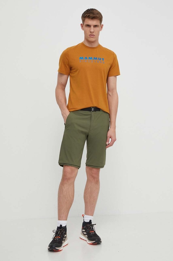 Αθλητικό μπλουζάκι Mammut Trovat Logo 1017.05250 μπεζ SS24