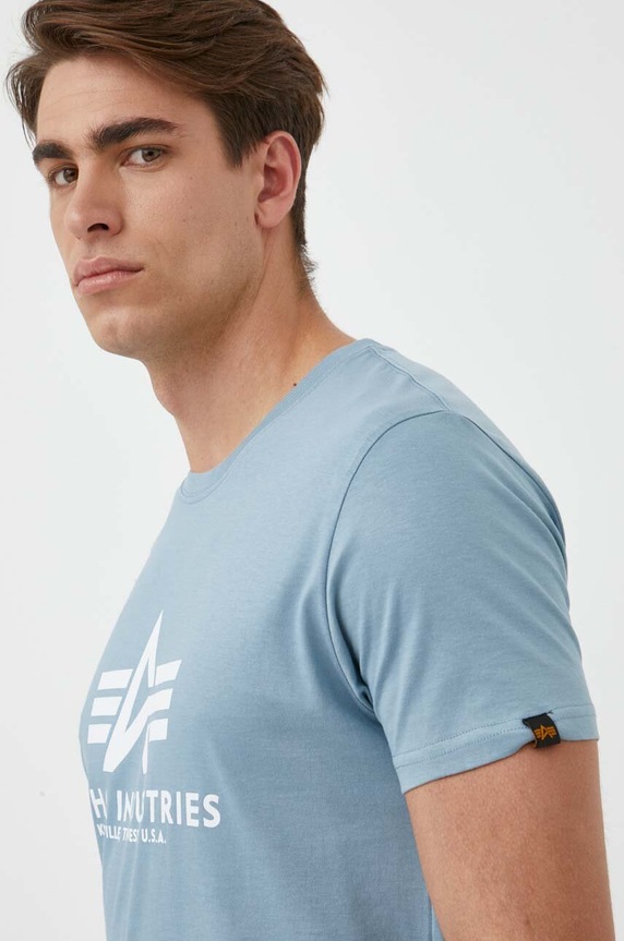 Alpha Industries t-shirt in cotone blu 100501.134