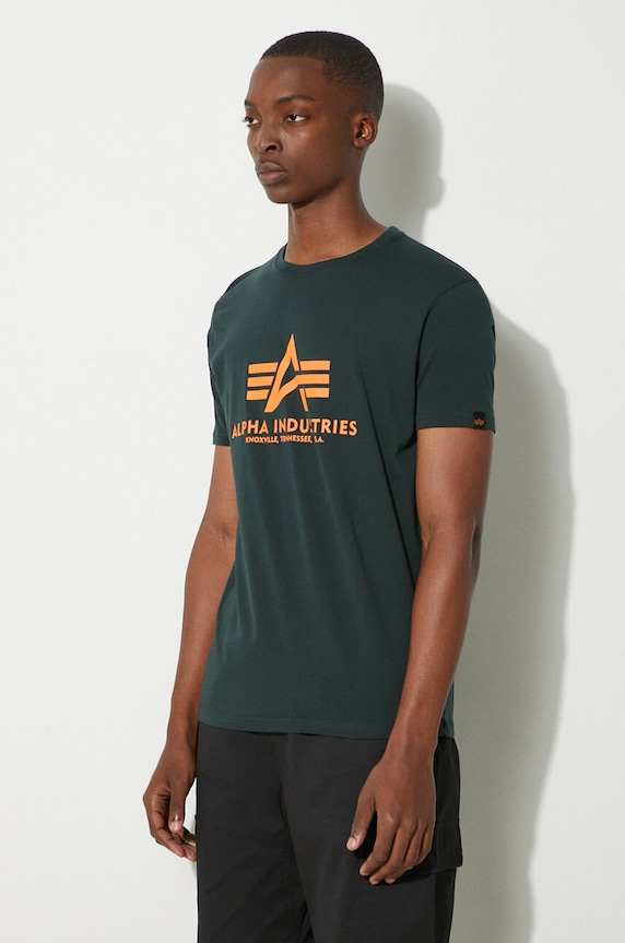 Бавовняна футболка Alpha Industries зелений 100501.353